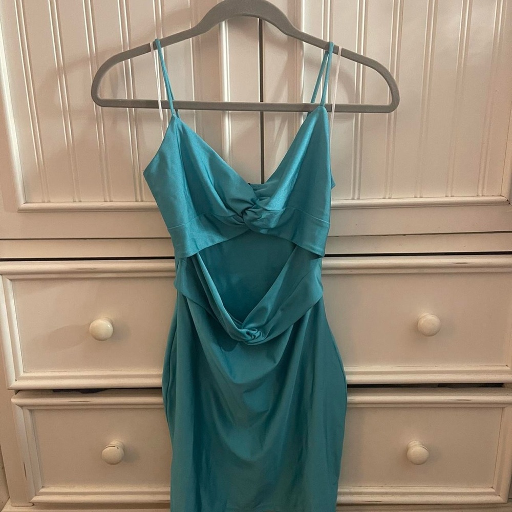 NWT WINDSOR LIGHY Blue Dress with Knot Detail